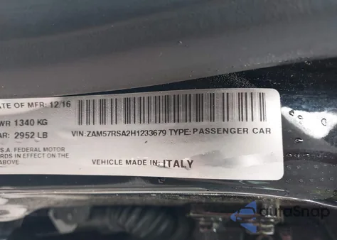 2017 Maserati Ghibli S z USA, uszkodzony, nr VIN ZAM57RSA2H1233679